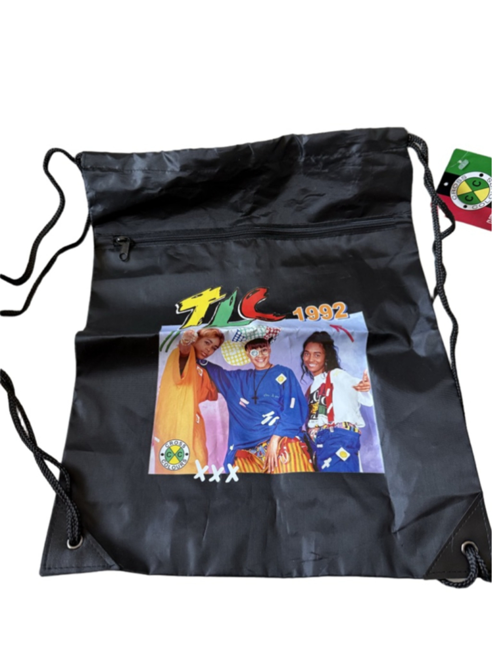 NWT TLC 1992 lightweight backpack tote bag cross colors cinch bag